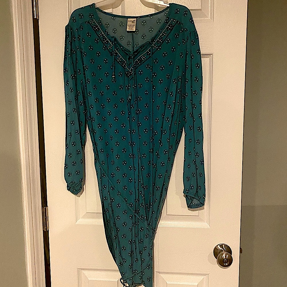 Teal Knee Length Dress - 1X - Excellent condition
